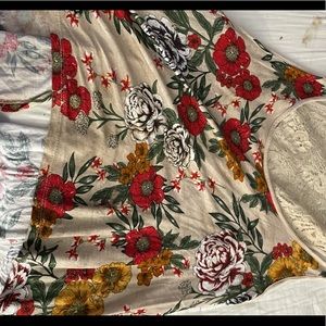 Tan floral crop top